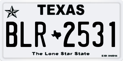 TX license plate BLR2531