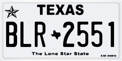 TX license plate BLR2551