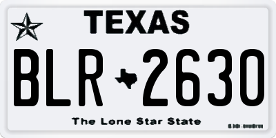 TX license plate BLR2630