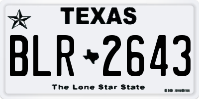 TX license plate BLR2643