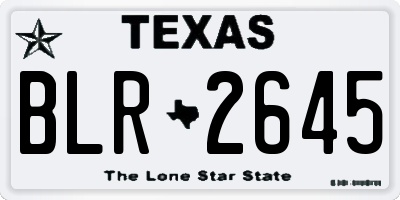 TX license plate BLR2645