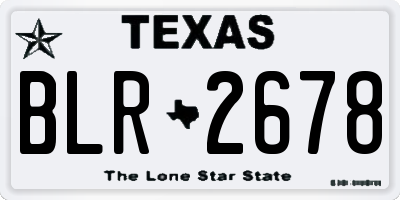 TX license plate BLR2678