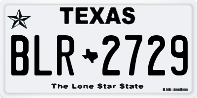TX license plate BLR2729