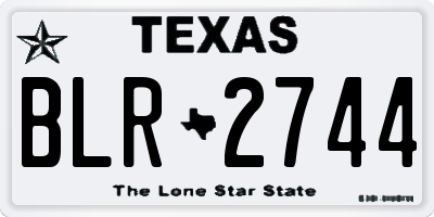 TX license plate BLR2744