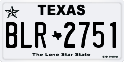 TX license plate BLR2751