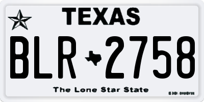 TX license plate BLR2758