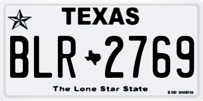 TX license plate BLR2769