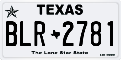 TX license plate BLR2781