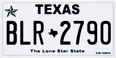 TX license plate BLR2790