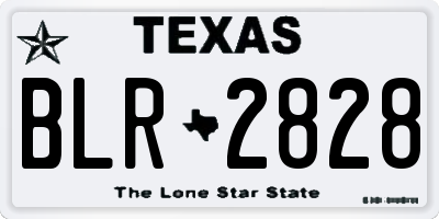 TX license plate BLR2828