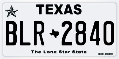 TX license plate BLR2840