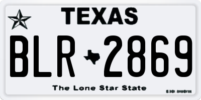 TX license plate BLR2869
