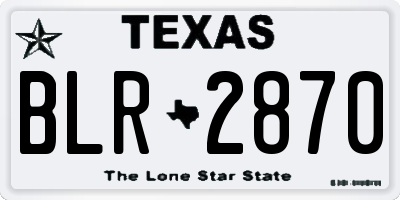 TX license plate BLR2870
