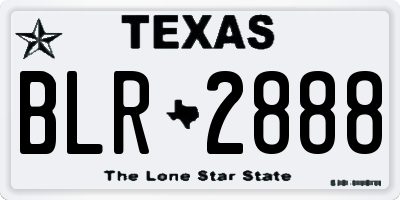 TX license plate BLR2888