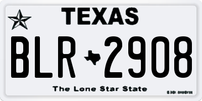 TX license plate BLR2908