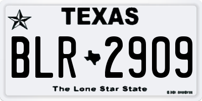 TX license plate BLR2909