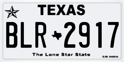 TX license plate BLR2917