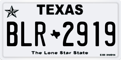 TX license plate BLR2919