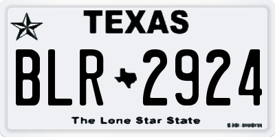 TX license plate BLR2924