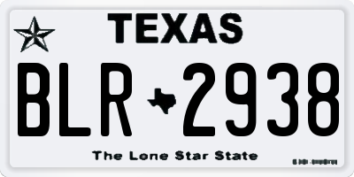 TX license plate BLR2938