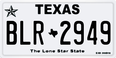 TX license plate BLR2949