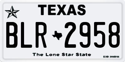 TX license plate BLR2958