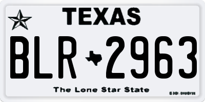 TX license plate BLR2963