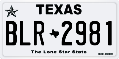 TX license plate BLR2981