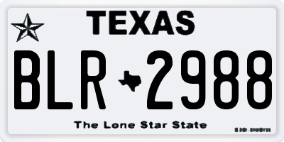 TX license plate BLR2988