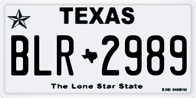 TX license plate BLR2989