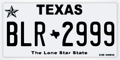 TX license plate BLR2999