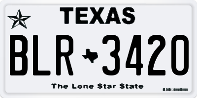 TX license plate BLR3420