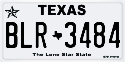 TX license plate BLR3484