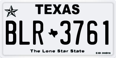 TX license plate BLR3761