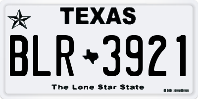 TX license plate BLR3921