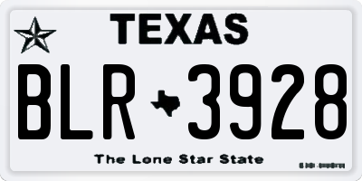 TX license plate BLR3928