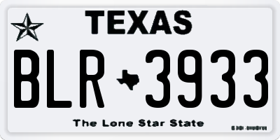 TX license plate BLR3933