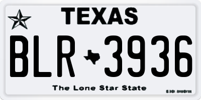 TX license plate BLR3936