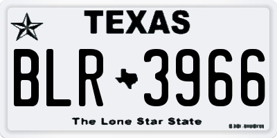 TX license plate BLR3966