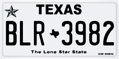 TX license plate BLR3982