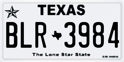 TX license plate BLR3984