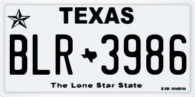 TX license plate BLR3986