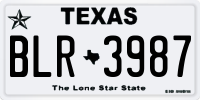 TX license plate BLR3987