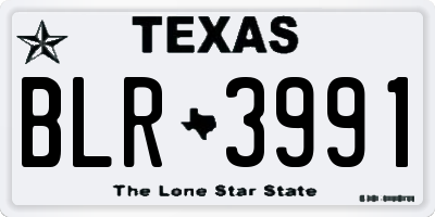 TX license plate BLR3991