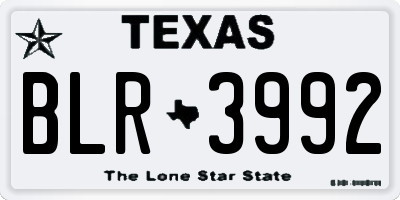 TX license plate BLR3992