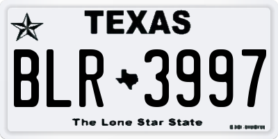TX license plate BLR3997