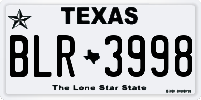 TX license plate BLR3998