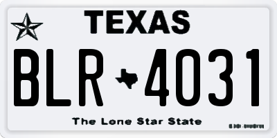 TX license plate BLR4031