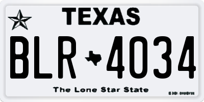 TX license plate BLR4034