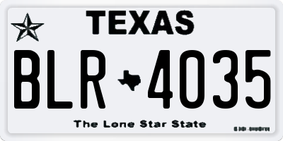 TX license plate BLR4035